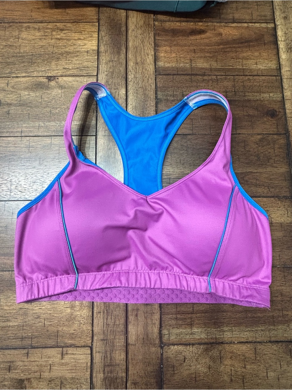 Moving Comfort Purple and Blue Racerback Sports Bra